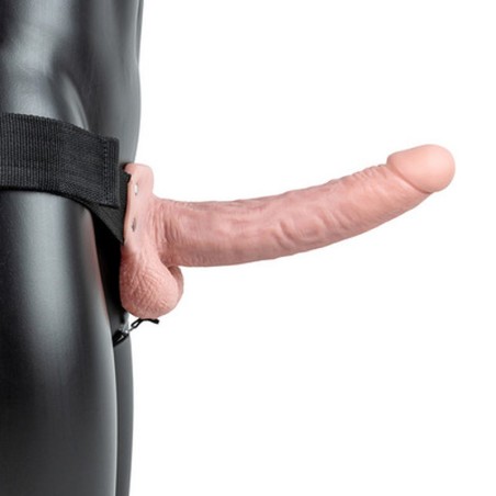 STRAP-ON OCO COM TESTÍCULOS 9 /23 CM FLESH REALROCK