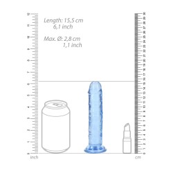DILDO STRAIGHT REALISTIC CRYSTAL CLEAR 6 /14,5 CM AZUL REALROCK