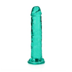 DILDO STRAIGHT REALISTIC CRYSTAL CLEAR 6 /14,5 CM VERDE REALROCK