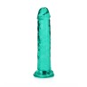 DILDO STRAIGHT REALISTIC CRYSTAL CLEAR 6 /14,5 CM VERDE REALROCK