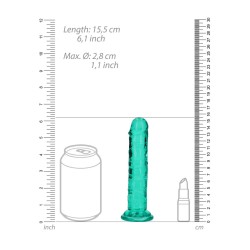DILDO STRAIGHT REALISTIC CRYSTAL CLEAR 6 /14,5 CM VERDE REALROCK