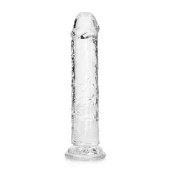 DILDO STRAIGHT REALISTIC CRYSTAL CLEAR 7 /18 CM TRANSPARENTE REALROCK