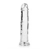 DILDO STRAIGHT REALISTIC CRYSTAL CLEAR 8 /20 CM TRANSPARENTE REALROCK