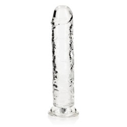 DILDO STRAIGHT REALISTIC CRYSTAL CLEAR 8 /20 CM TRANSPARENTE REALROCK