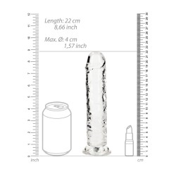 DILDO STRAIGHT REALISTIC CRYSTAL CLEAR 8 /20 CM TRANSPARENTE REALROCK
