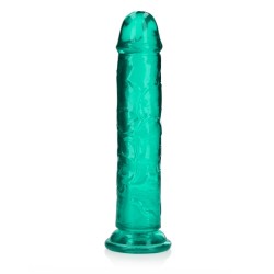 DILDO STRAIGHT REALISTIC CRYSTAL CLEAR 9 /23 CM VERDE REALROCK