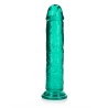 DILDO STRAIGHT REALISTIC CRYSTAL CLEAR 9 /23 CM VERDE REALROCK