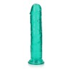 DILDO STRAIGHT REALISTIC CRYSTAL CLEAR 9 /23 CM VERDE REALROCK