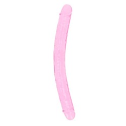 DILDO DUPLO CRYSTAL CLEAR REALISTIC DONG 13 /34 CM ROSA REALROCK