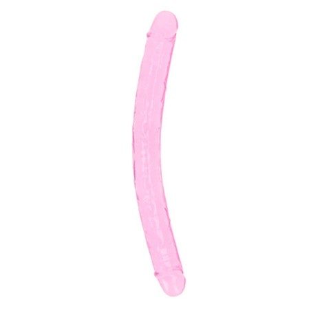 DILDO DUPLO CRYSTAL CLEAR REALISTIC DONG 13 /34 CM ROSA REALROCK