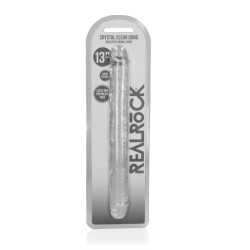 DILDO DUPLO REALISTIC DONG 13 /34 CM TRANSPARENTE REALROCK