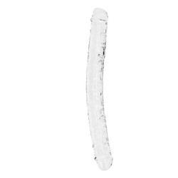 DILDO DUPLO REALISTIC DONG 13 /34 CM TRANSPARENTE REALROCK