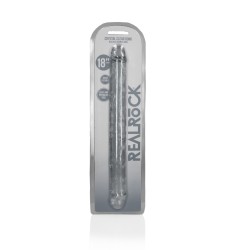 DILDO DUPLO CRYSTAL CLEAR REALISTIC DONG 18 /45 CM TRANSPARENTE REALROCK