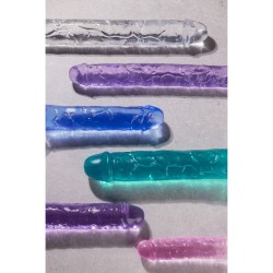 DILDO DUPLO CRYSTAL CLEAR REALISTIC DONG 18 /45 CM TRANSPARENTE REALROCK