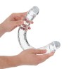 DILDO DUPLO CRYSTAL CLEAR REALISTIC DONG 18 /45 CM TRANSPARENTE REALROCK