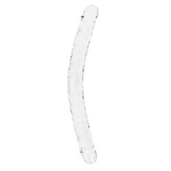 DILDO DUPLO CRYSTAL CLEAR REALISTIC DONG 18 /45 CM TRANSPARENTE REALROCK