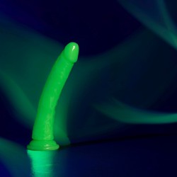 DILDO SLIM REALISTIC DILDO GLOW IN THE DARK 9'' / 22,5 CM REALROCK