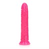 DILDO SLIM REALISTIC DILDO GLOW IN THE DARK 9'' / 22,5 CM ROSA REALROCK