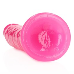 DILDO SLIM REALISTIC DILDO GLOW IN THE DARK 9'' / 22,5 CM ROSA REALROCK