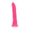 DILDO SLIM REALISTIC DILDO GLOW IN THE DARK 9'' / 22,5 CM ROSA REALROCK