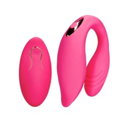 VIBRADOR DE CASAL COM COMANDO WILD STRAWBERRY LOVELINE