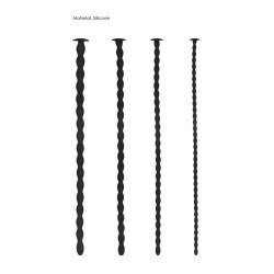 CONJUNTO DE SONDAS DE URETRA SILICONE SPIRAL SCREW PLUG SET ADVANCED PRETO OUCH!