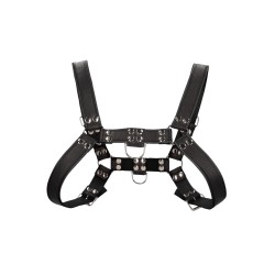 ARNÊS LEATHER BULLDOG HARNESS L/XL PRETO OUCH! 