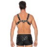 ARNÊS LEATHER BULLDOG HARNESS L/XL PRETO OUCH! 