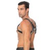 ARNÊS LEATHER BULLDOG HARNESS L/XL PRETO OUCH! 