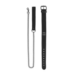 COLEIRA EM NEOPRENO PRETO COM TRELA OUCH!