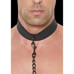 COLEIRA EM NEOPRENO PRETO COM TRELA OUCH!