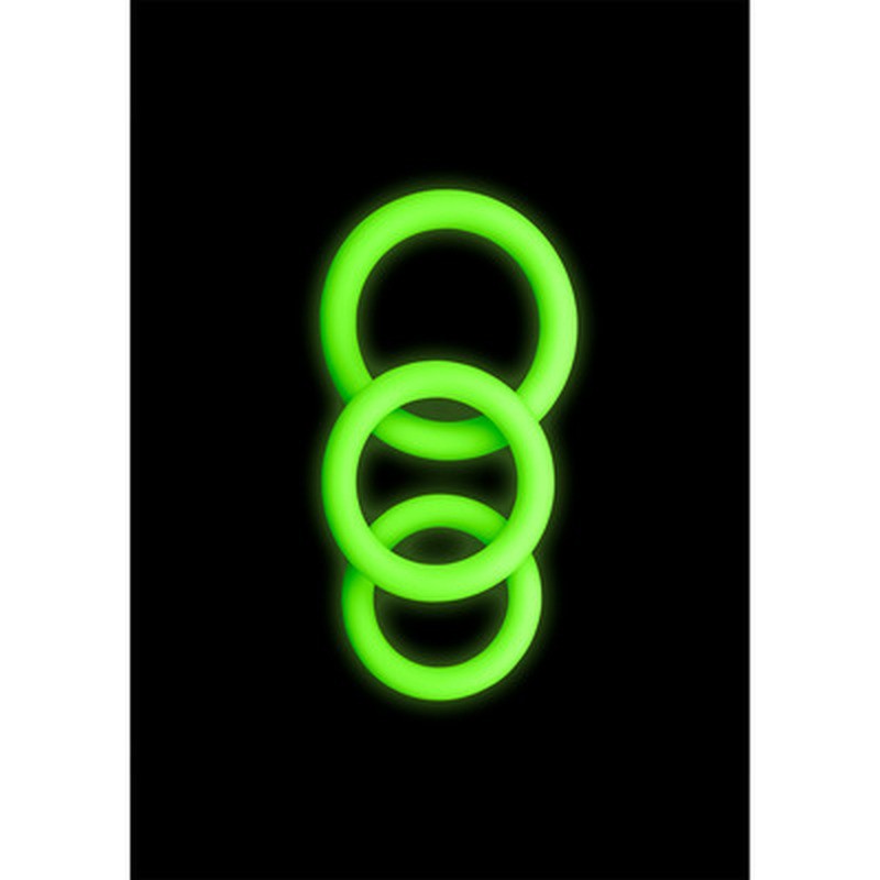 CONJUNTO DE 3 ANÉIS PARA O PÉNIS GLOW IN THE DARK OUCH! CONJUNTO DE 3 ANÉIS PARA O PÉNIS GLOW IN THE DARK OUCH!