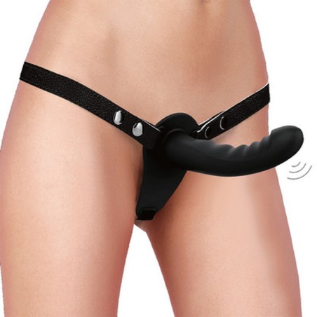 ARNÊS  AJUSTÁVEL COM VIBRADORES RECARREGÁVEIS PRETO OUCH!