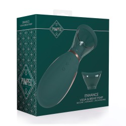 BOMBA RECARREGÁVEL PARA VULVA E SEIOS ENHANCE FOREST GREEN PUMPED