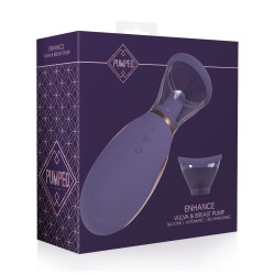 BOMBA RECARREGÁVEL PARA VULVA E SEIOS ENHANCE ROXO PUMPED