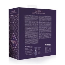 BOMBA RECARREGÁVEL PARA VULVA E SEIOS ENHANCE ROXO PUMPED