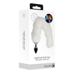 PLUG ANAL COM CAUDA DE RAPOSA LUMINOSA BRANCA OUCH!