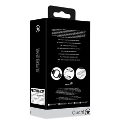 MORDAÇA COM ANEL E PINÇAS PARA OS MAMILOS PRETA OUCH!