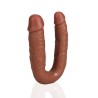 DILDO DUPLO U SHAPED DOUBLE DILDO 5 / 12,7 CM TAN REALROCK