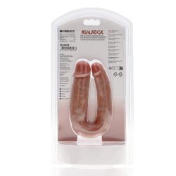 DILDO DUPLO U SHAPED DOUBLE DILDO 5 / 12,7 CM TAN REALROCK