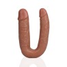 DILDO DUPLO U SHAPED DOUBLE DILDO 5 / 12,7 CM TAN REALROCK