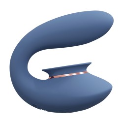 TWITCH 3 VIBRADOR RECARREGÁVEL E SUCÇÃO AZUL/CINZA INNOVATION