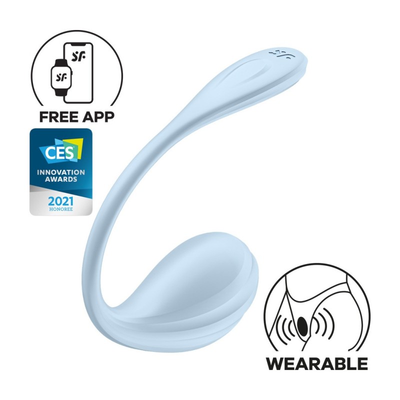 OVO SMOOTH PETAL CONNECT APP - WEARABLE COUPLE VIBRATOR - AZUL SATISFYER OVO SMOOTH PETAL CONNECT APP - WEARABLE COUPLE VIBRATOR - AZUL SATISFYER