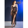 CAMISA DE NOITE E TANGA CR-4723 PRETA CHILIROSE
