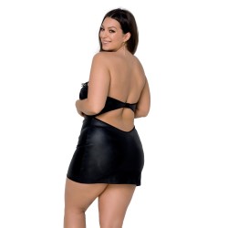 CAMISA DE NOITE E TANGA CELIN PRETA TAMANHO QUEEN PASSION