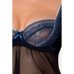 CAMISA DE NOITE E TANGA GISELE PRETO PASSION