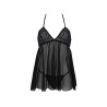 CAMISA DE NOITE E TANGA KERRIA PRETO ECO COLLECTION PASSION
