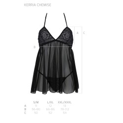 CAMISA DE NOITE E TANGA KERRIA PRETO ECO COLLECTION PASSION
