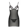 CAMISA DE NOITE E TANGA LOVELIA PRETO PASSION