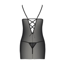 CAMISA DE NOITE E TANGA LOVELIA PRETO PASSION